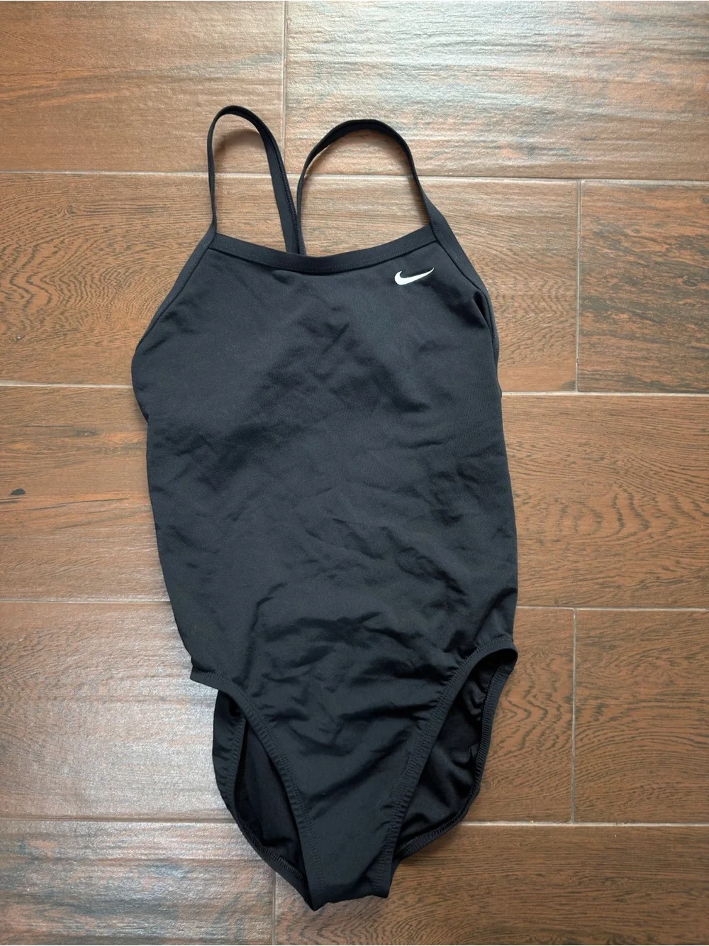 Nike Black Women's One-Piece Swimwear with White Swoosh